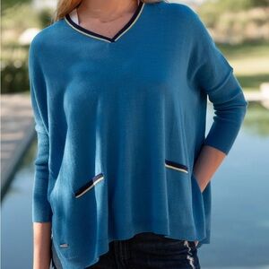 Mersea Catalina Starry Night Ringer Triple Crown one size fits all pullover top